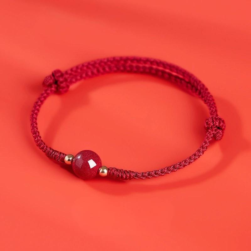 The zodiac year cinnabar lucky beads red braided bracelet - good luck and fortune, good luck