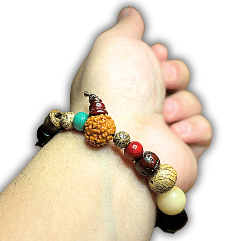 Handmade natural eighteen-seeded bodhi beads bracelet