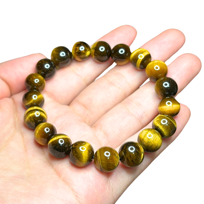 Natural yellow hot Tiger Eye hand row(Diameter of about 58mm)Elastic rope