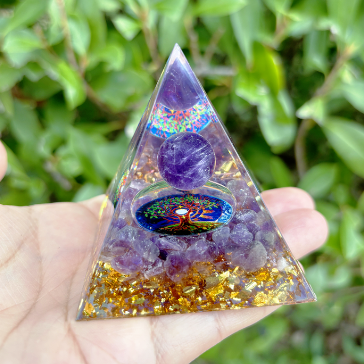 Amethyst Organ Energy Pyramid - Purify the magnetic field and clean up all negative energy