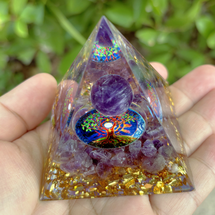 Amethyst Organ Energy Pyramid - Purify the magnetic field and clean up all negative energy