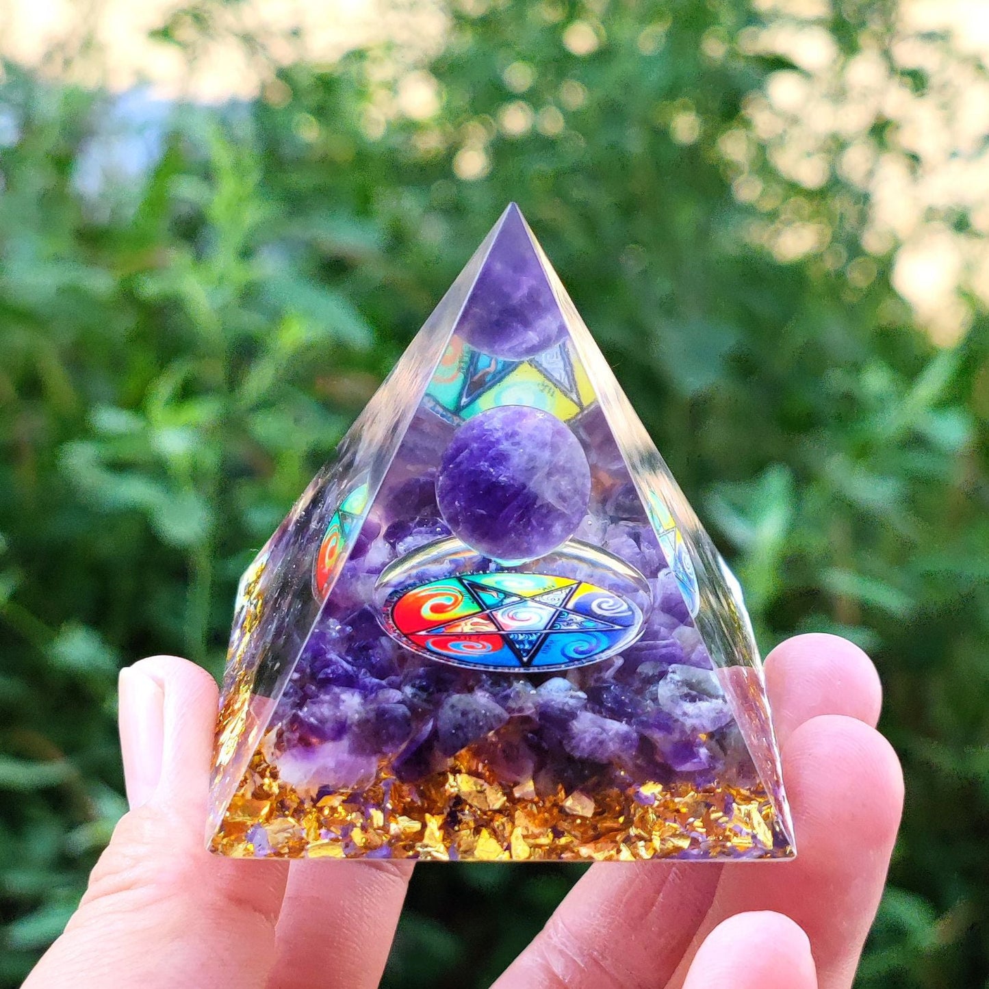 Amethyst Organ Energy Pyramid - Purify the magnetic field and clean up all negative energy