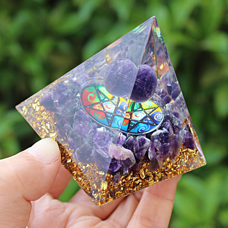 Amethyst Organ Energy Pyramid - Purify the magnetic field and clean up all negative energy