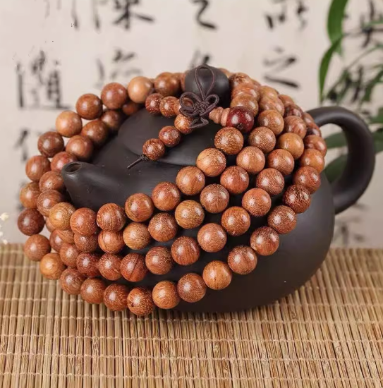 (FREE)The Myanmar Yellow Rosewood 108-Beads Buddhist Prayer Bead Bracelet