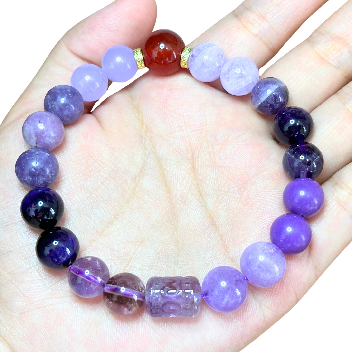 九紫離火運紫水晶紅瑪瑙多寶手串(贈精美禮盒) — 匯聚能量,開啟大運